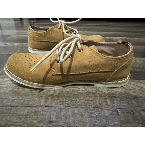 Crazy‎ 8 Boys Dress Shoes Size 1 Brown Toddler Kids Faux Leather - Picture 3 of 11